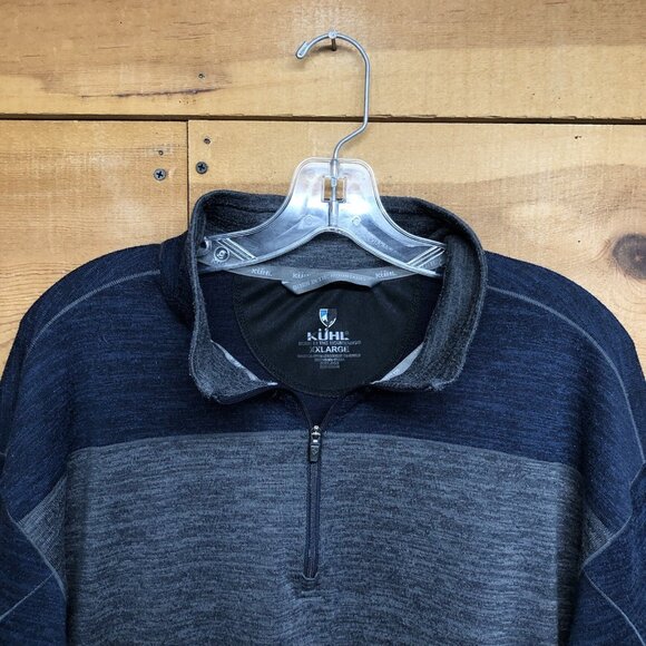 KUHL Ryzer 1/4 Zip Long Sleeve Pullover Mens Size 2XL Midnight Outdoors Hiking - Picture 2 of 10